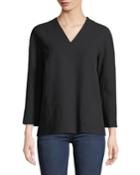 V-neck Patch-pocket Blouse