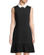 Lace Flounce-hem Collared
