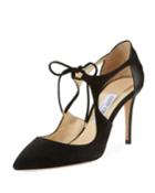 Vanessa Suede Tie-front Pumps
