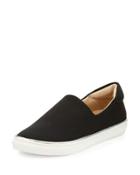 Carlee Metallic-trim Stretch Sneaker, Black/silver