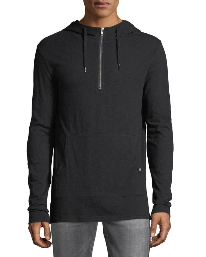 Men's Long-sleeve Zip-front Pullover Hoodie