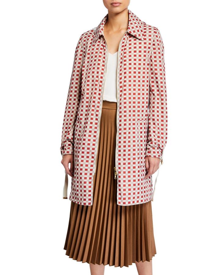 Square-print Hooded Jacket