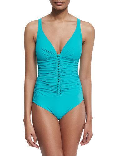 Waterfall Ruched One-piece