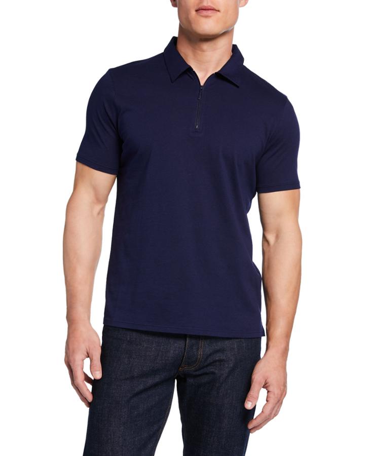 Men's Short-sleeve Zip-front Polo