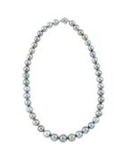Round Tahitian Pearl Princess Necklace W/ Etched Clasp