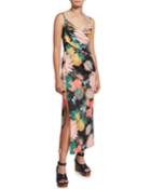 Hallow Floral High-slit Dress