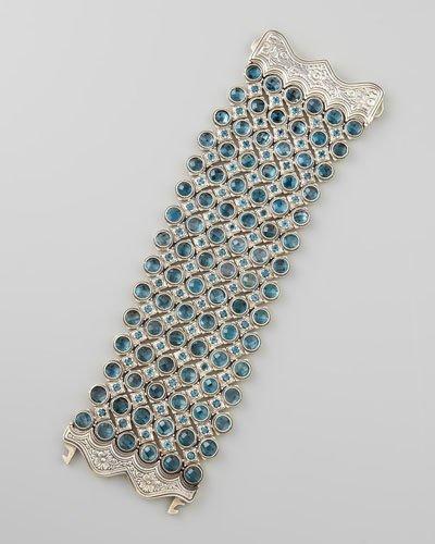 Thalassa Faceted London Blue Topaz Six Row Bracelet