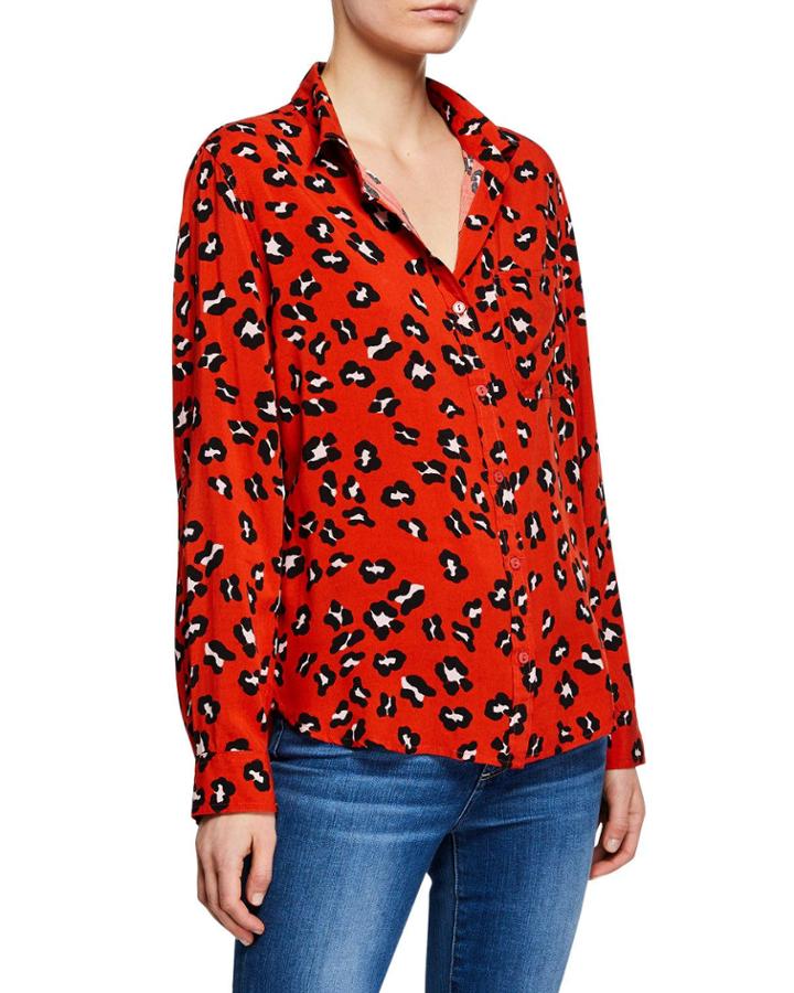 Elisa Leopard Print Button-down