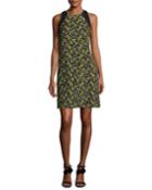 Sleeveless Daisy Cocktail Dress, Yellow/multicolor