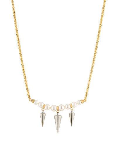 Pearly Spike Pendant Necklace,