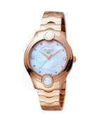 Women's 34mm Stainless Steel 3-hand Inlay Watch With Bracelet, Rose