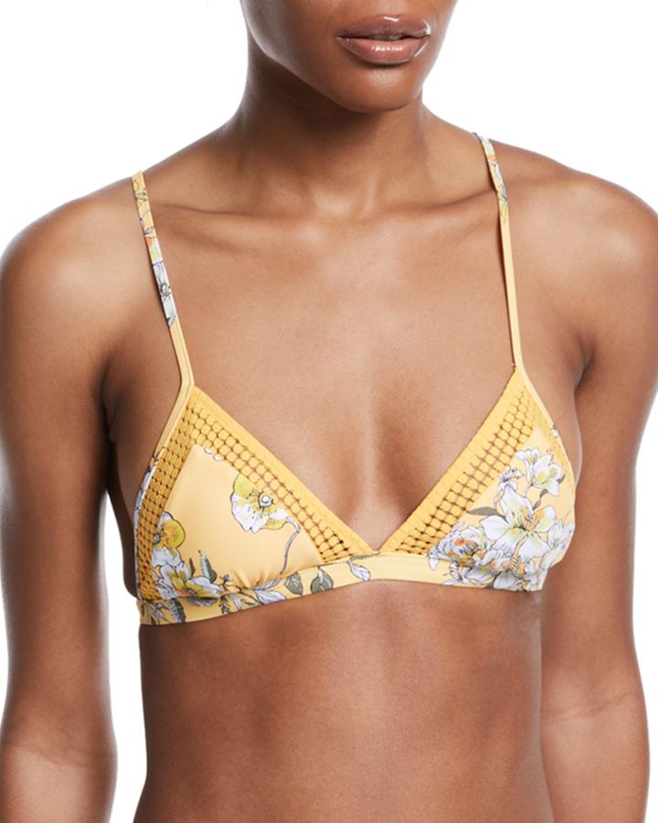 Midsummer Floral-print Triangle Bikini