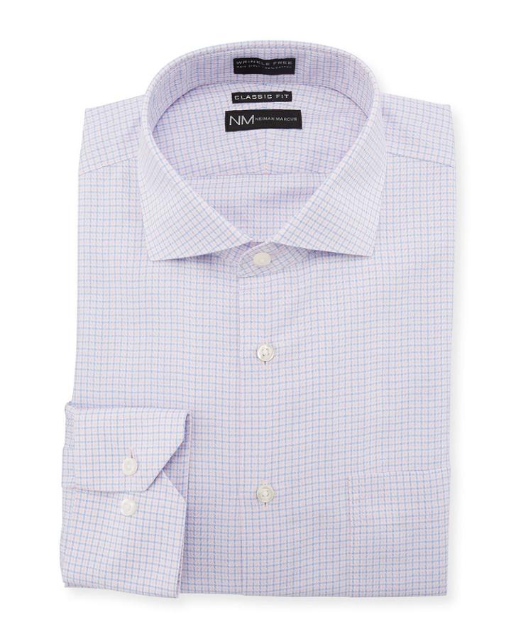 Classic-fit Non-iron Herringbone-check Dress