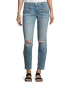 The Silverlake Zip Cropped Skinny Jeans, Ticker Destroy