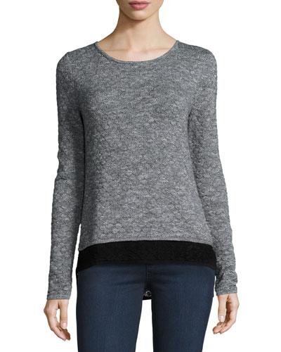 Scoop-neck Bow-back Top, Black/white