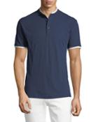 Short-sleeve Slub-knit Henley