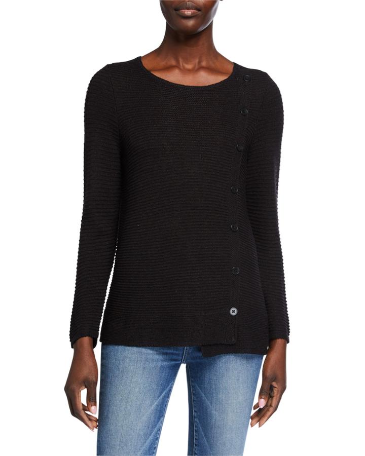 Shape Up Long-sleeve Top With Button Detail