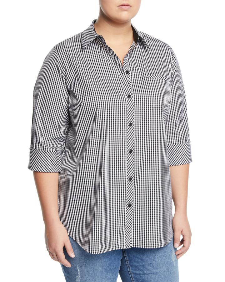 Paget Ithaca Mini-check Shirting Blouse,