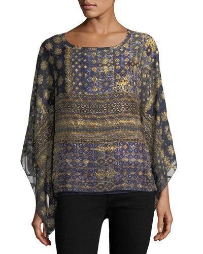 Graphic-print Woven Tunic