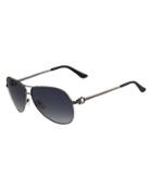 Gradient Aviator Sunglasses, Gunmetal