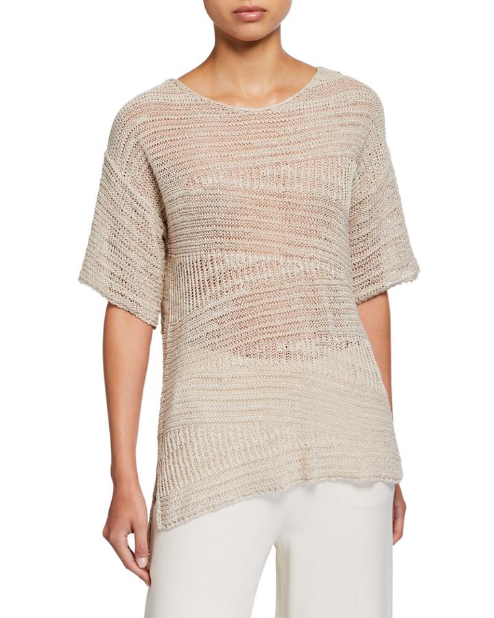 Short-sleeve High-low Top