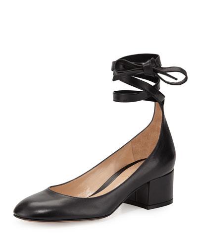 Petra Ankle-wrap 40mm Pump, Black