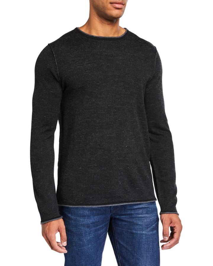 Men's Plaited Wool-blend Crewneck