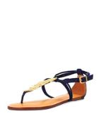 Floral Gold Leaf T-strap