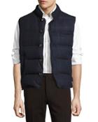 Heritage Windowpane Quilted Vest, Blue/brown