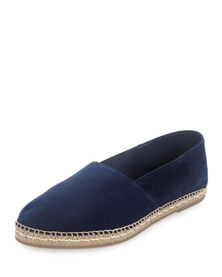 Suede Slip-on Espadrille, Blue