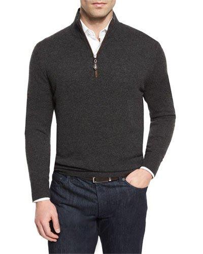 Nano-cashmere 1/4-zip Pullover