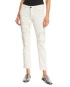 Hypnos Slim Straight-leg Cropped Jeans W/ Stitching Details