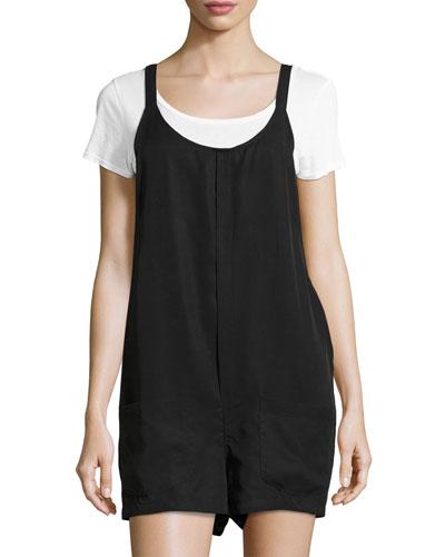 Gracie Woven Romper, Black