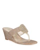 Cora Glittered Medallion Wedge