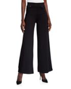 Pinstripe Wide-leg Pull-on Pants