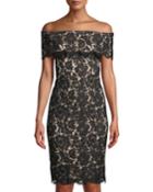 Off-the-shoulder Lace Illusion Dress