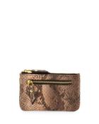 Snake-embossed Faux-leather Card Case