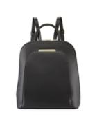 Sleek Leather Zip Backpack Bag
