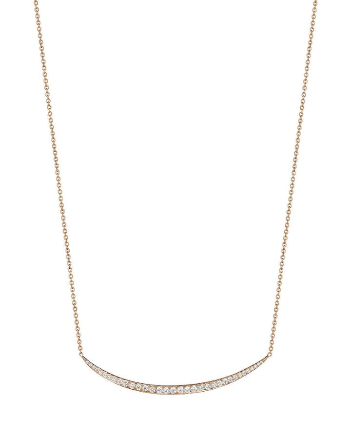 18k Rose Gold Larger Single Crescent Necklace