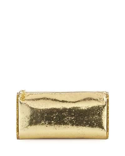 Lara Jumbo Metallic Clutch Bag, Gold
