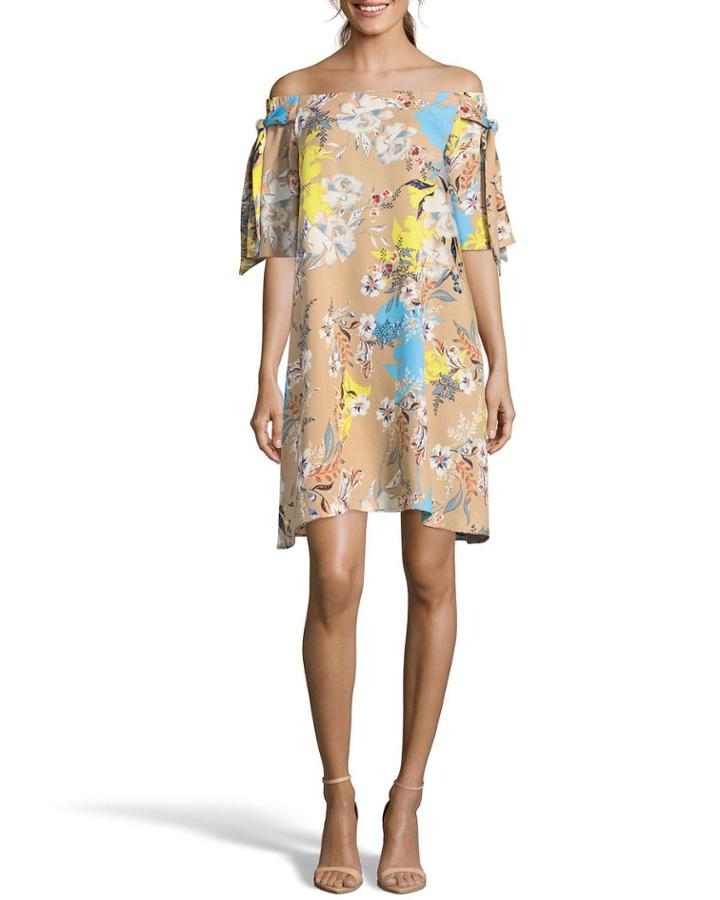 Off-the-shoulder Sharkbite Dress