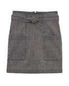 Girls' High-waist Paperbag Skirt,