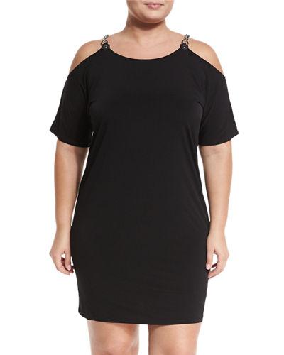 Short-sleeve Cold-shoulder Dress,