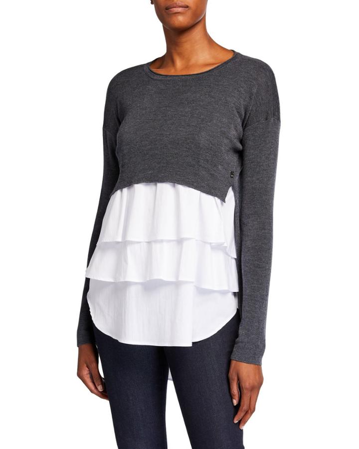 Knitted Wool Sweater W/ Cami