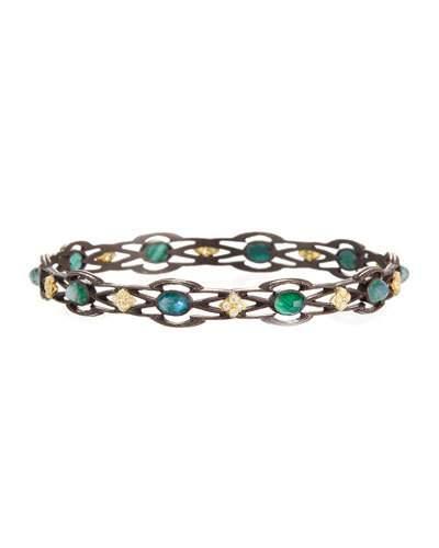 Old World Malachite Doublet & Diamond Crivelli Bangle
