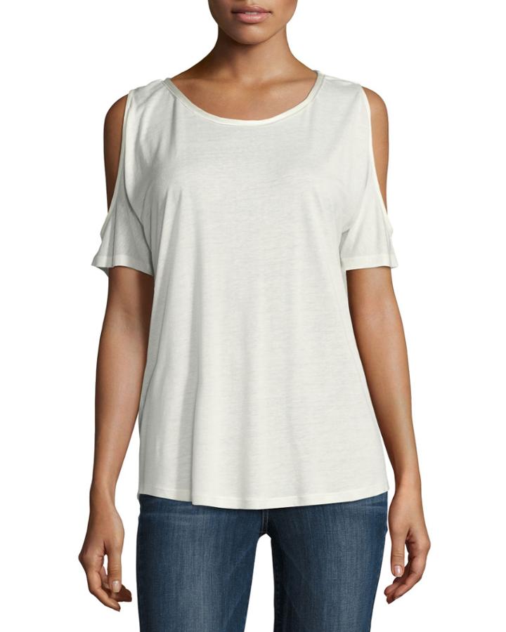 Alessa Cold-shoulder Tee, White