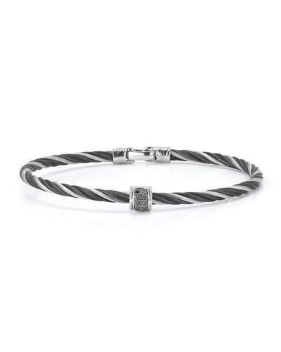 Diamond & Two-tone Cable Bracelet,