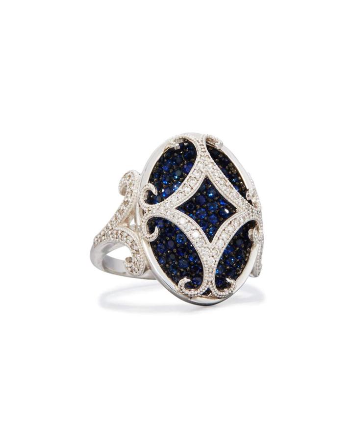 Florentine 18k Sapphire & Diamond Cocktail Ring,