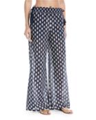 Wide-leg Cotton Beach Pants