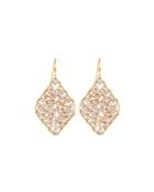 Beaded Diamond-silhouette Drop Earrings, Brown